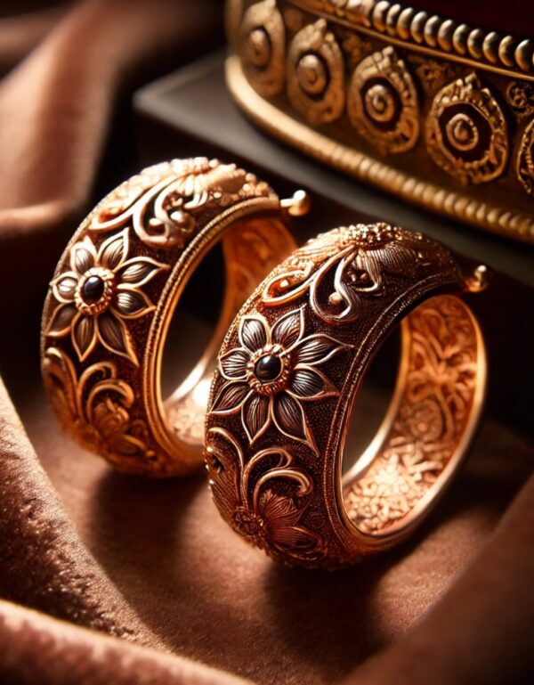 Rose Gold Meenakari Hoops 🌺